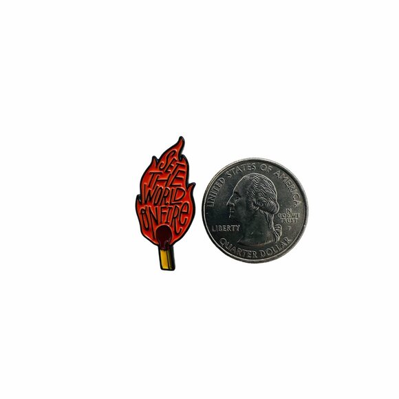 ⭐Cartoon Set the world on fire Enamel Pin Matches Flame Blaze Brooch Bag Clothes - Picture 4 of 5
